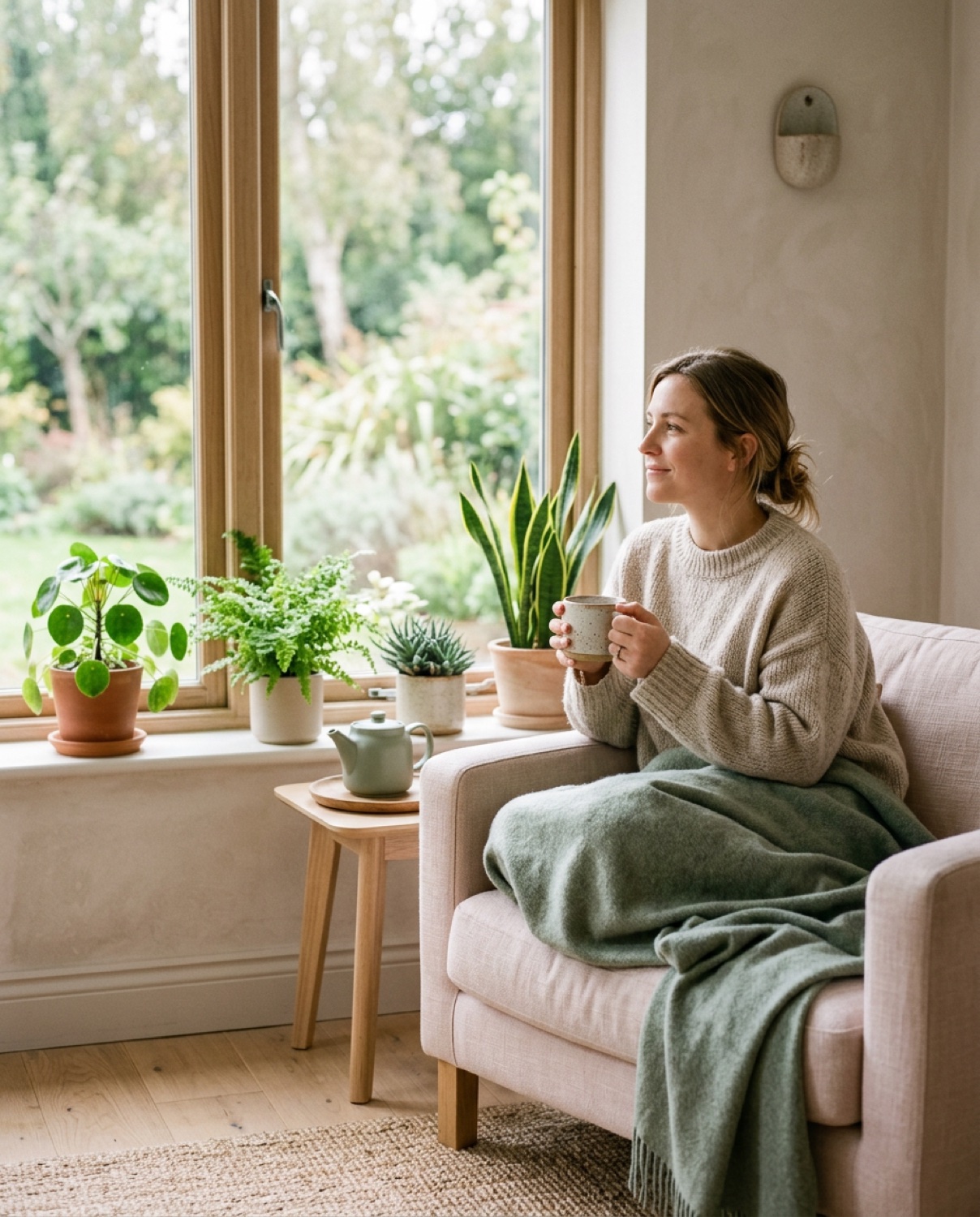Ruhiger Alltagsmoment am Fenster – im Einklang mit der Natur